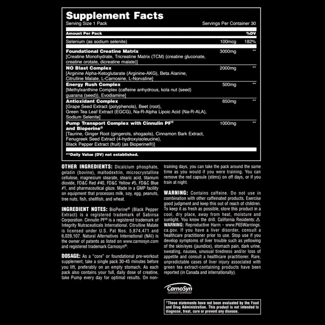 Universal Nutrition Animal Pump Hardcore Preworkout Energy Focus 30 Packs New