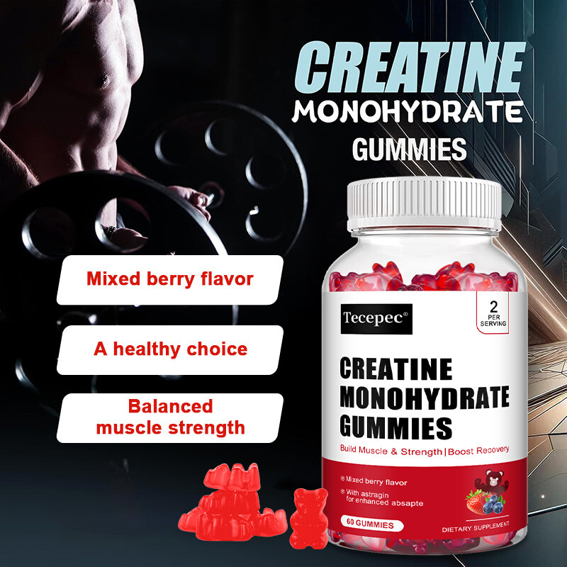 Creatine Monohydrate Gummy Energy Enhancement Improves Muscle