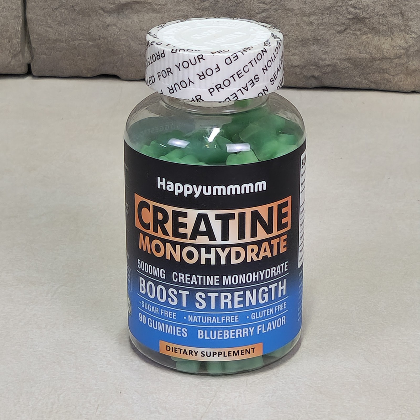 Creatine Monohydrate 5000MG 90 Gummies Muscle Growth Blueberry Flavor Exp 04/26