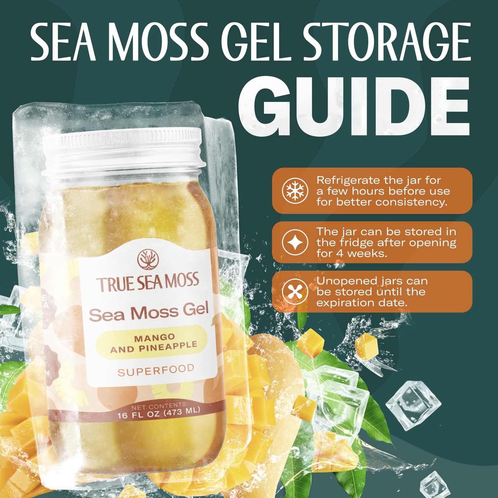 TrueSeaMoss Sea Moss Gel – Made in USA – Wildcrafted Seamoss, Fruits & Jarred…