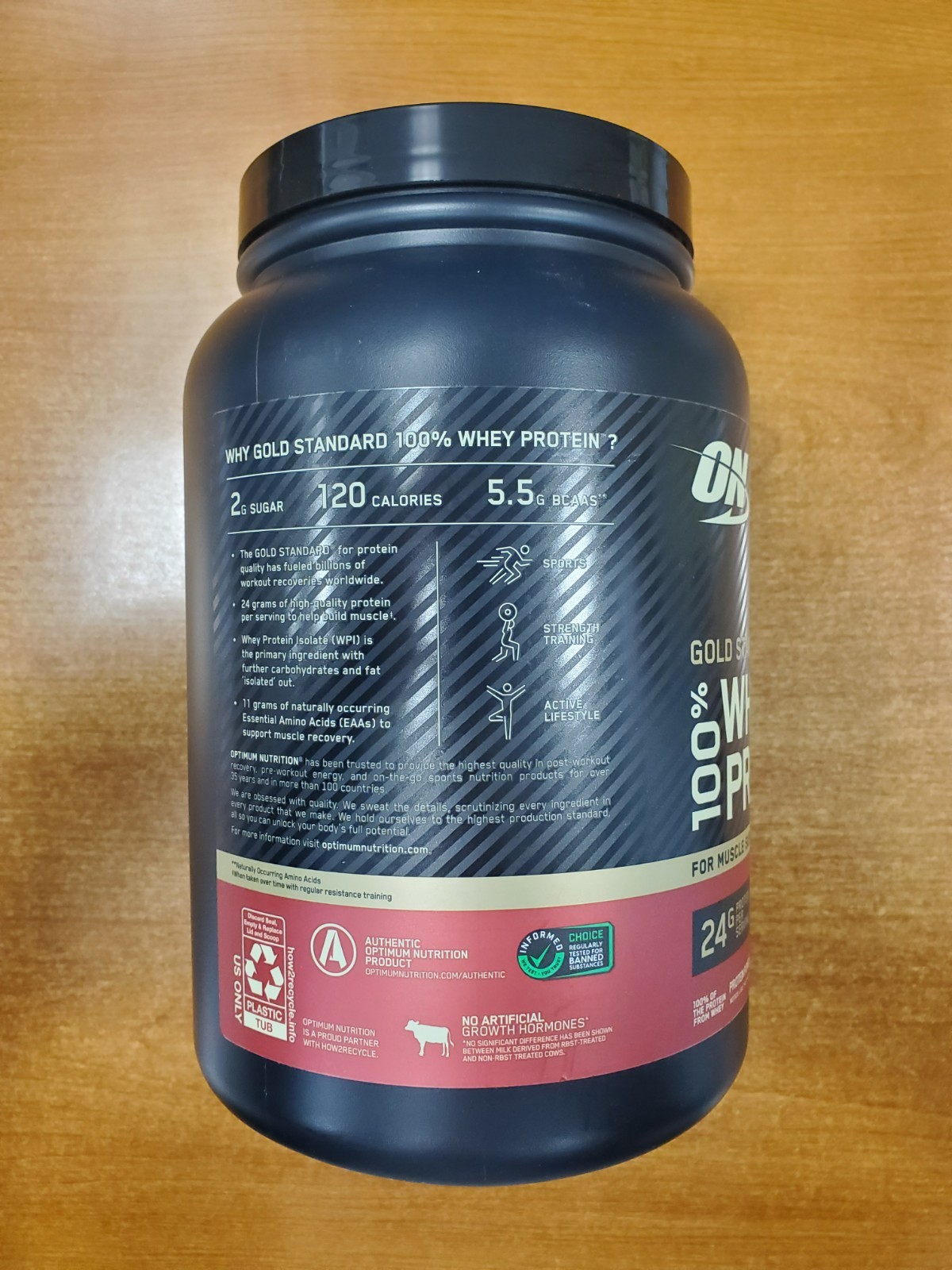 Optimum Nutrition Whey Protein Strawberries & Cream 1.5lb Tub Exp 8/27 9518-R3P7