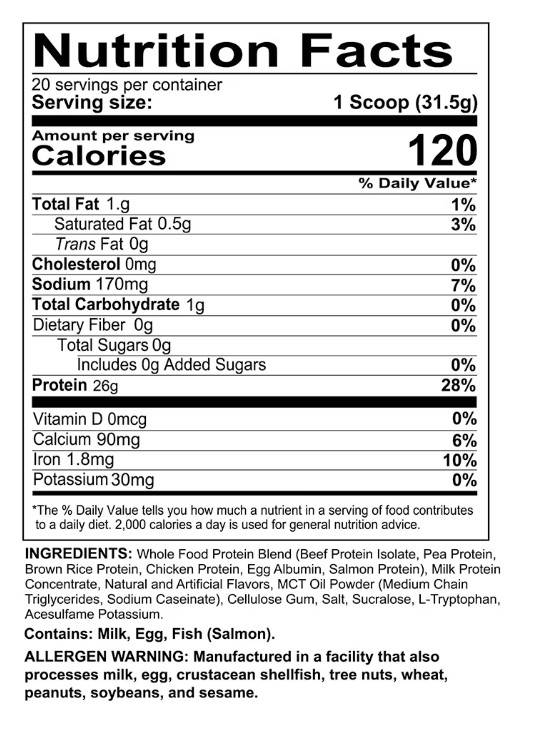 REDCON1 MRE Lite Whole Food Protein Powder, Vanilla Milkshake, Whey & Lactose Fr