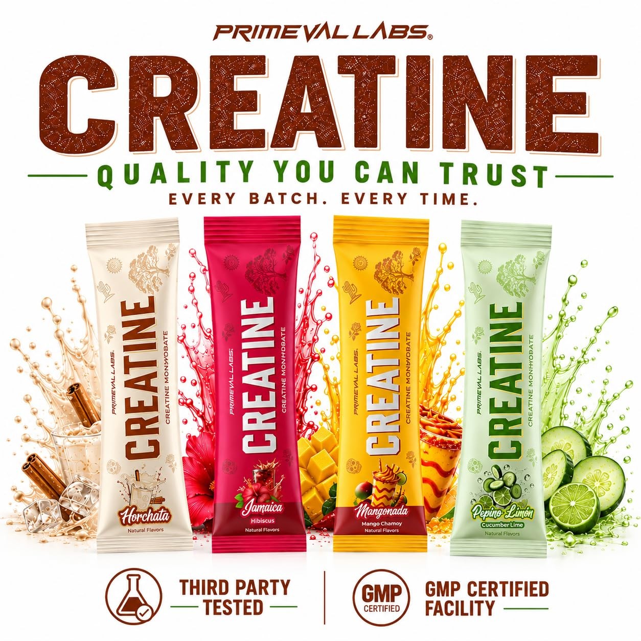 Primeval Labs Creatine 12 Servings (Pack of 12), Variety Pack (12 Ct)