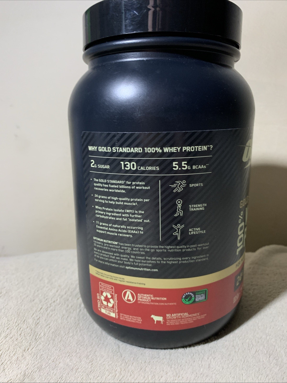 2lb Optimum Nutrition Gold Standard Naturally Flavored Banana Cream (10/2027)
