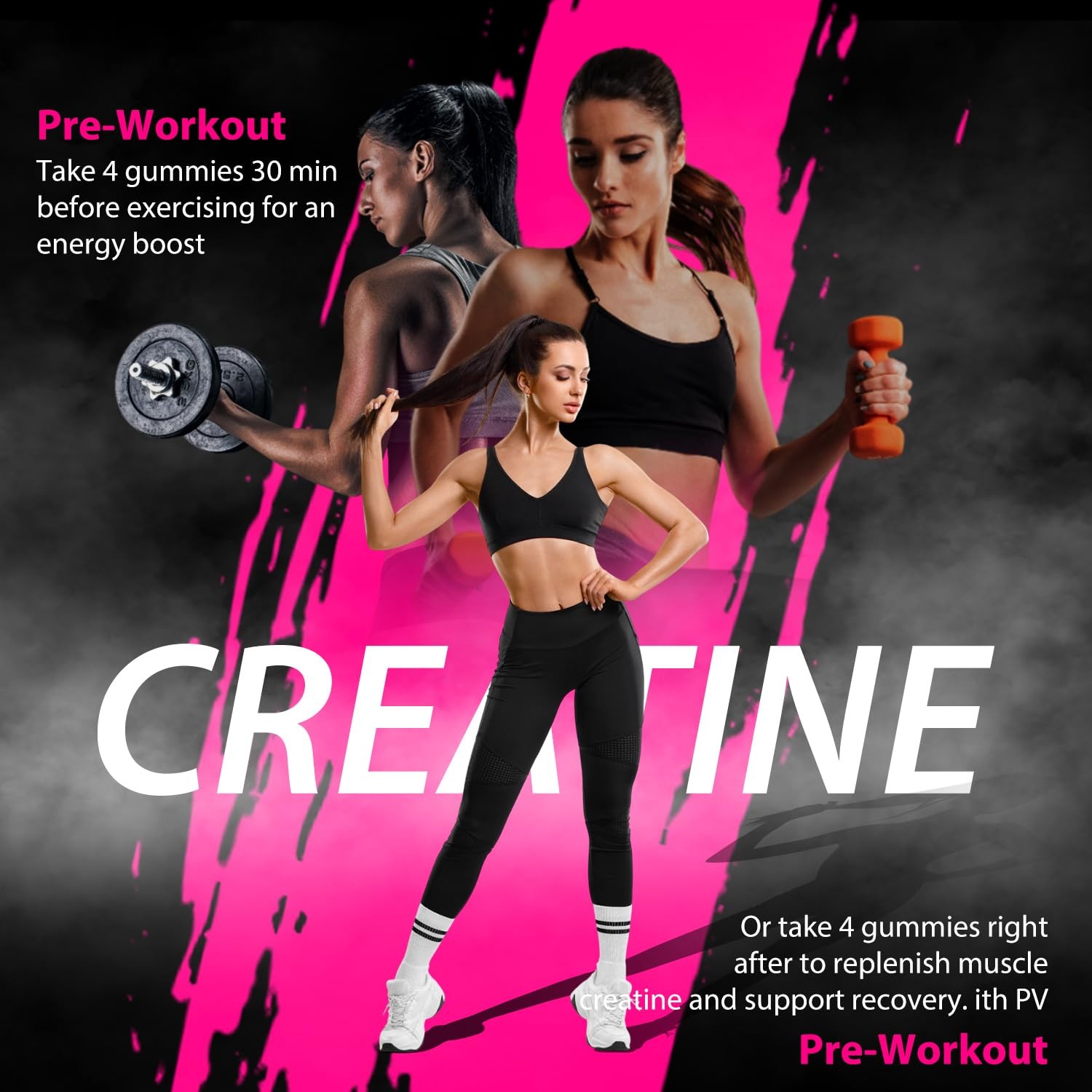 Creatine Gummies for Women – Booty Builder Supplement, Creatine Monohydrate G…