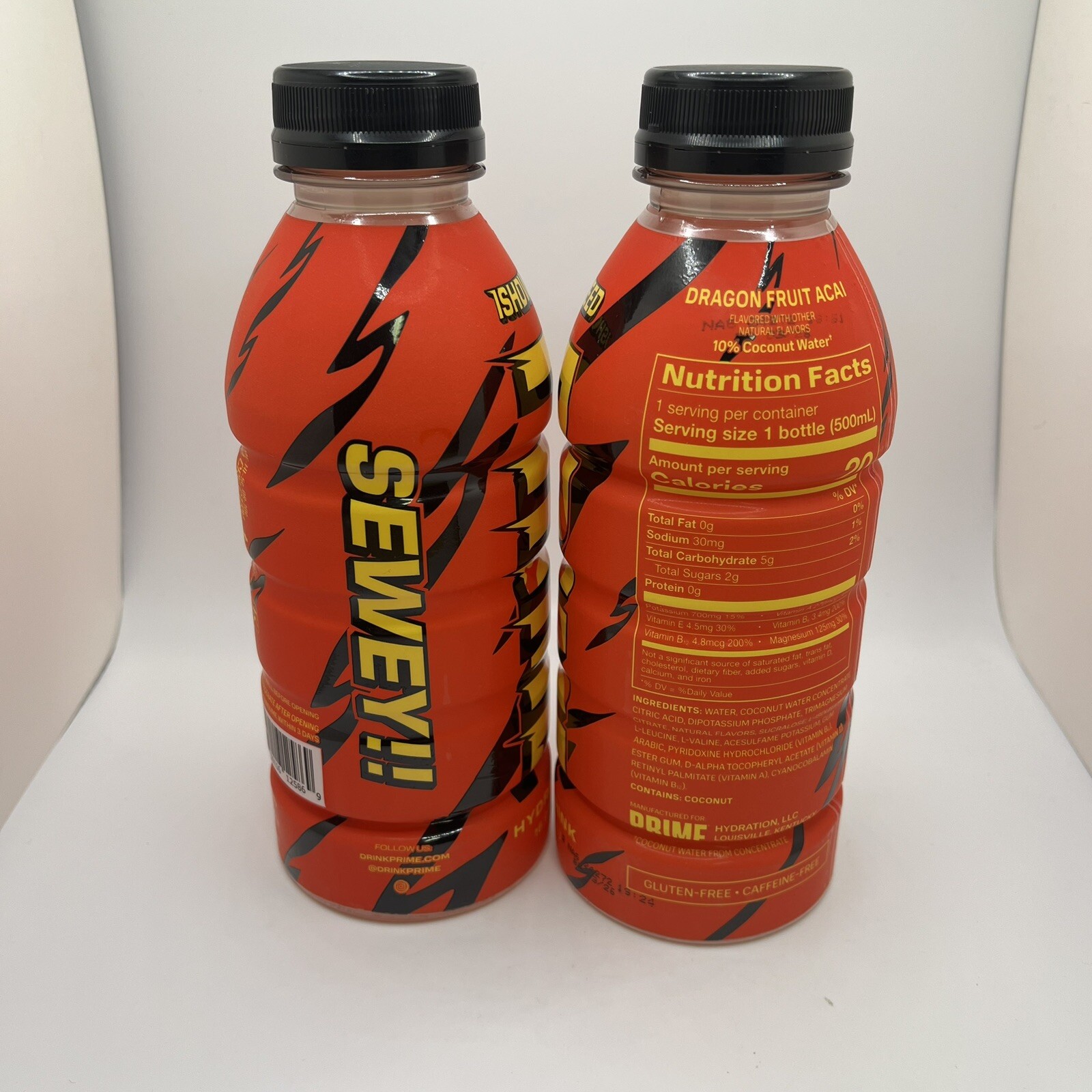 NEW Prime Hydration Drink IShowSpeed Dragon Fruit Acai Sealed Limited 2 Bottles