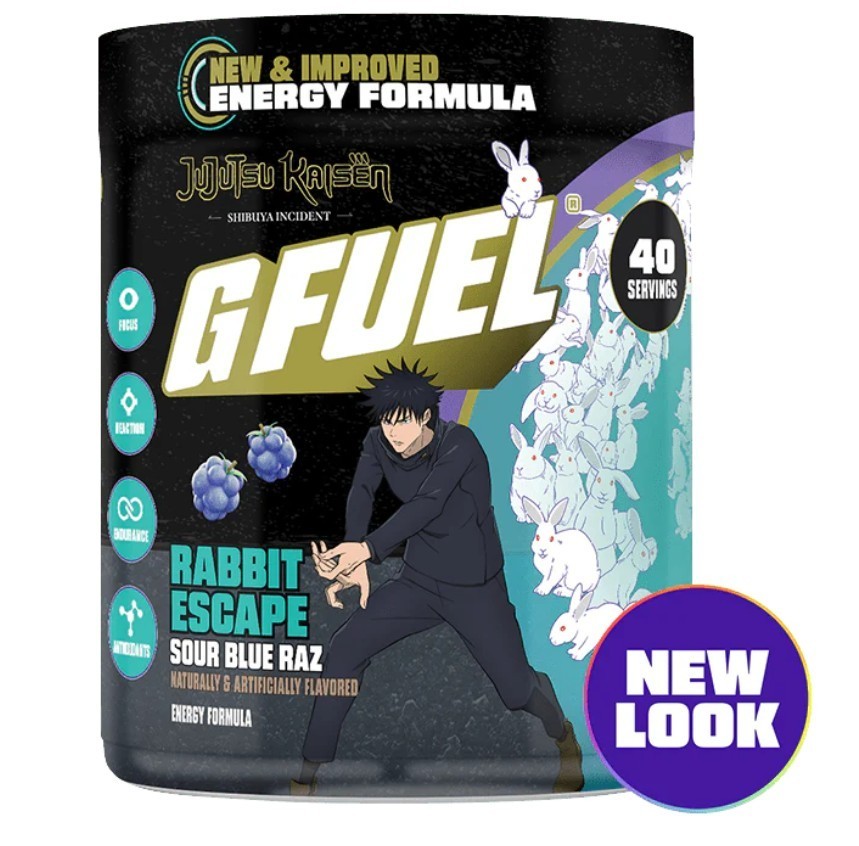 GFUEL JUJUTSU KAISEN Rabbits Escape Raspberry Tub 40 Servings Gamma Labs G FUEL
