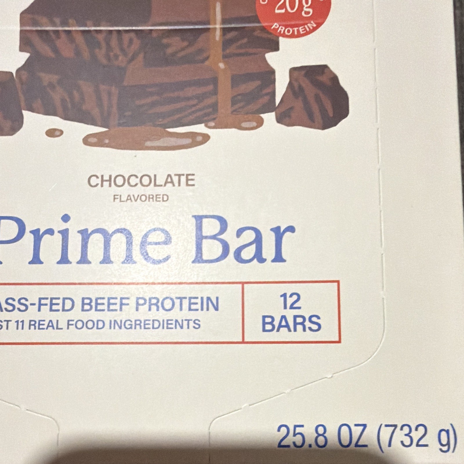 equip Prime Grass Fed Beef Protein Bars Gluten Free Chocolate 12 Ct 25.8 oz