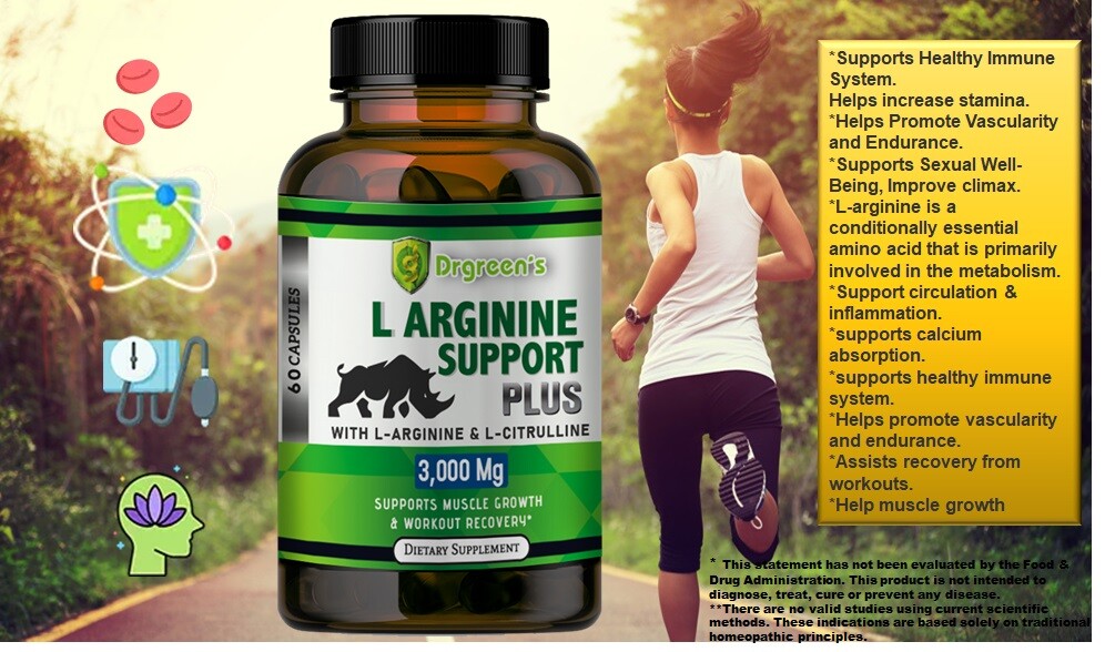 Nitric Oxide Booster Supplement L-Arginine 3000mg Highest Potency Muscle Pump