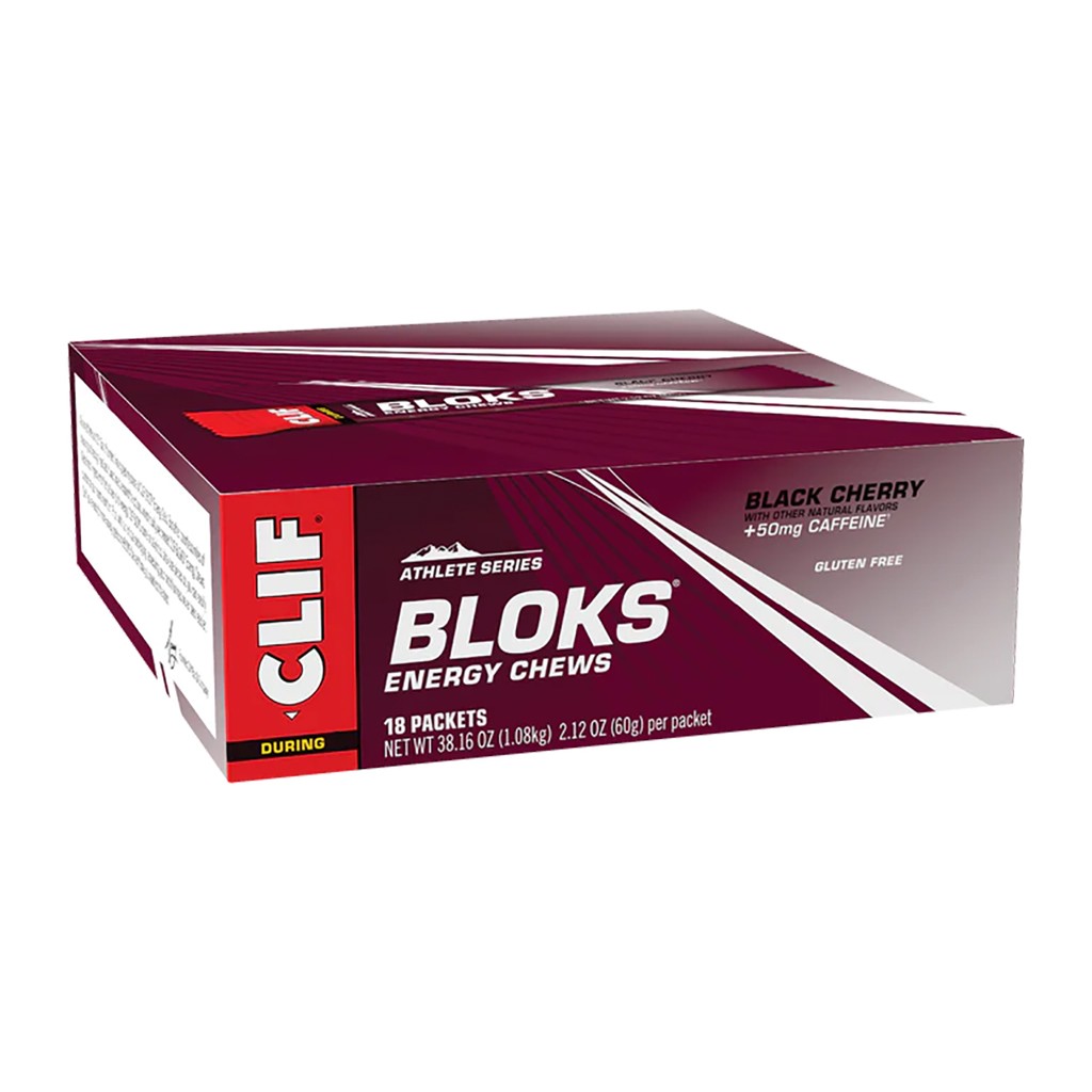 Clif Shot Bloks: Black Cherry with 50mg Caffeine Box of 18