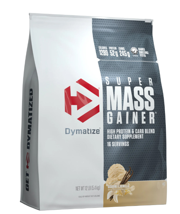 Dymatize Super Mass Gainer, Gourmet Vanilla, 12 lb, 52g Protein