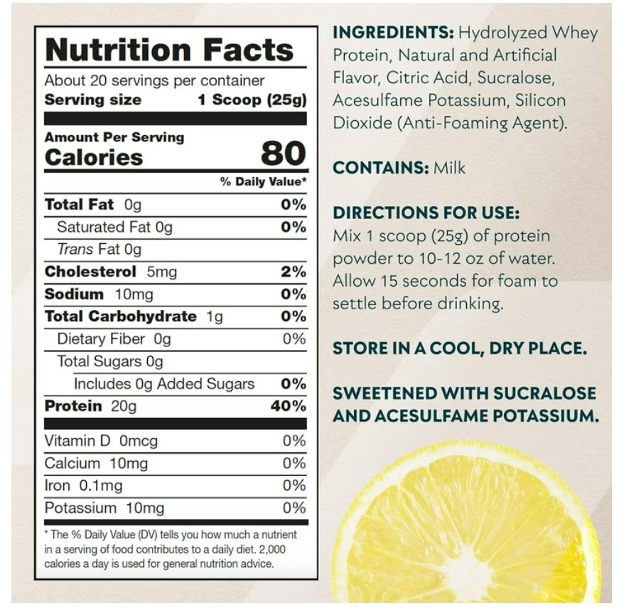 Myprotein Clear Whey Protein Isolate Powder, Lemonade, 20 Servings (1.1 lbs), Mu