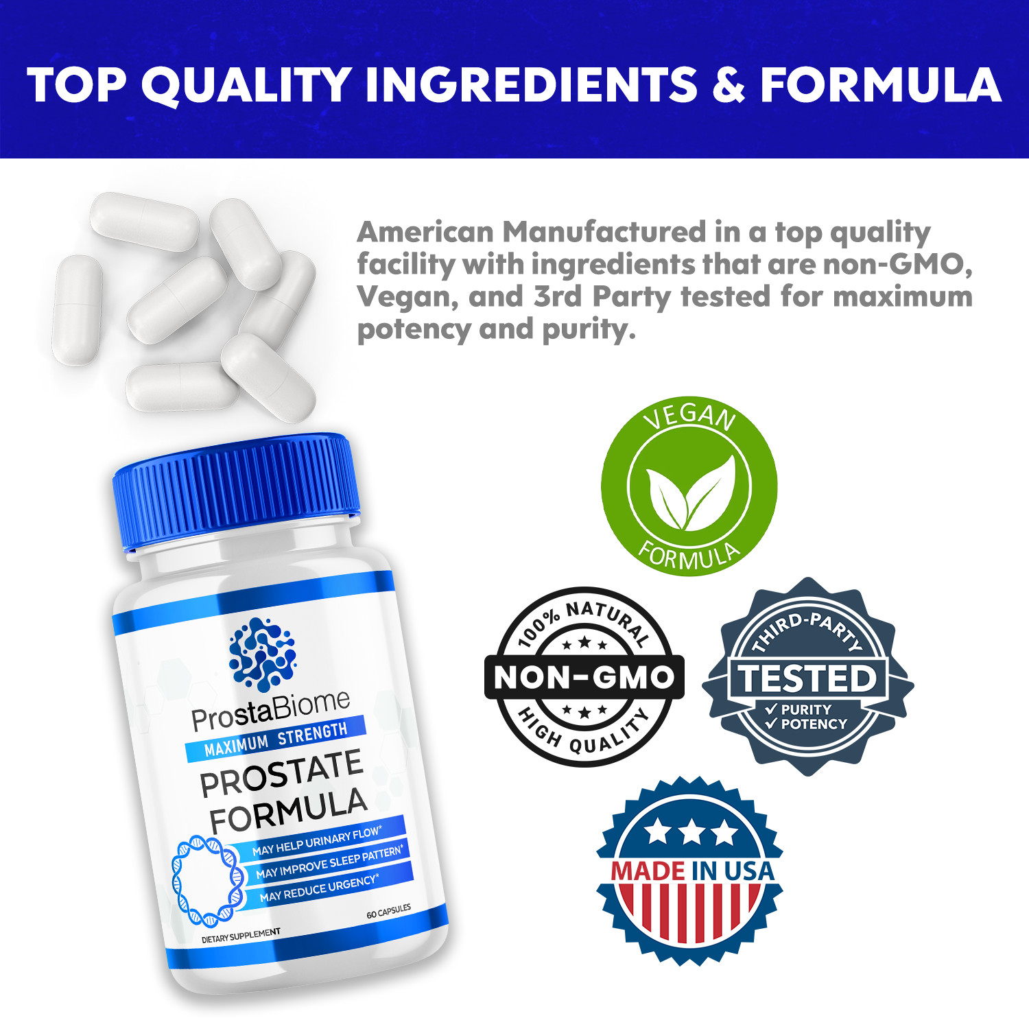 Prostabiome Maximum Strength Prostate Formula, Prosta Biome Pills (60 Capsules)