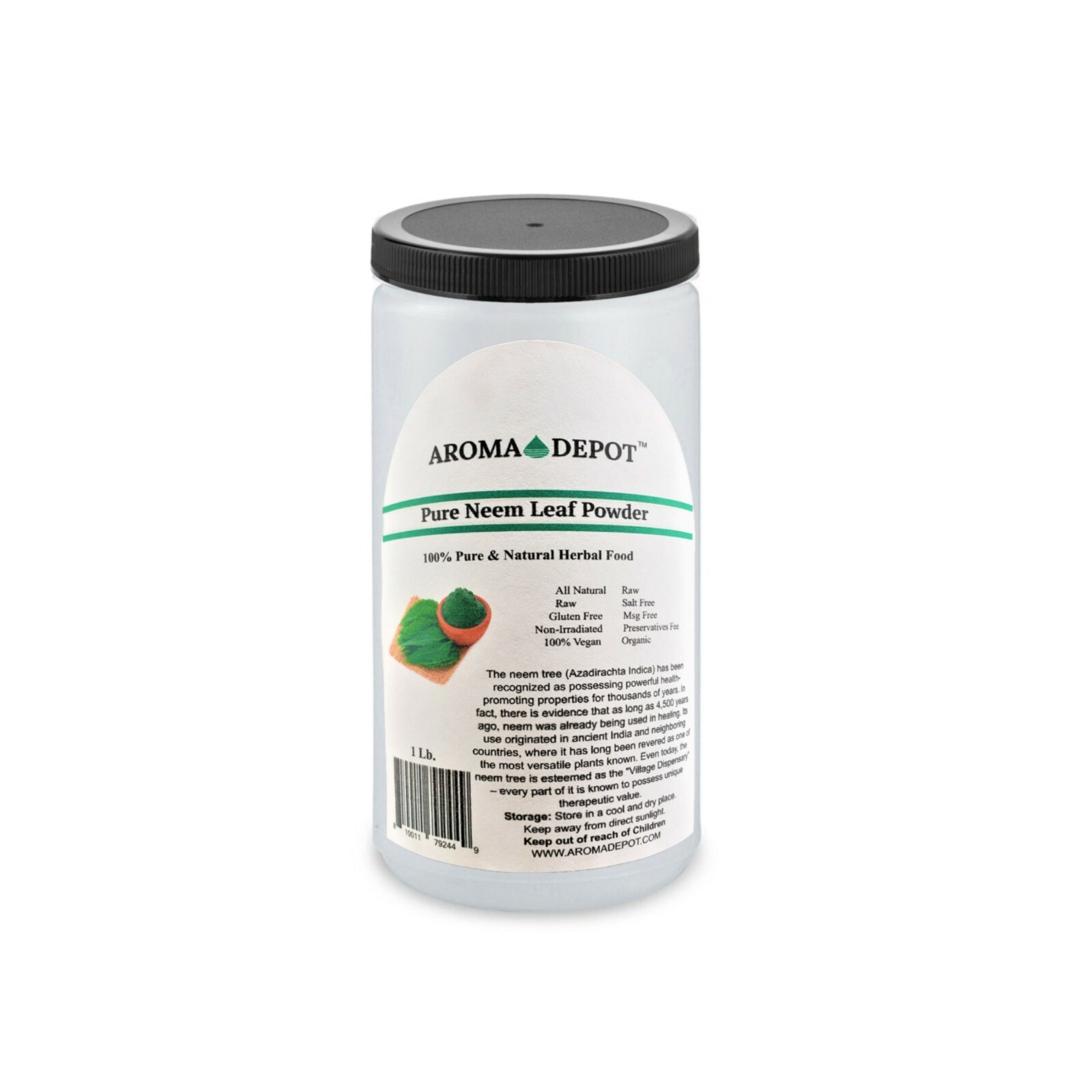1lb Neem Powder Dried Leaf JAR Pure & Natural Raw (Azadirachta indica) Eczema