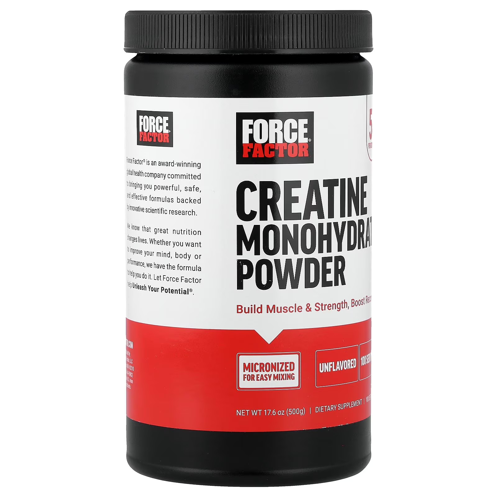Creatine Monohydrate Powder, Unflavored, 17.6 Oz (500 G)