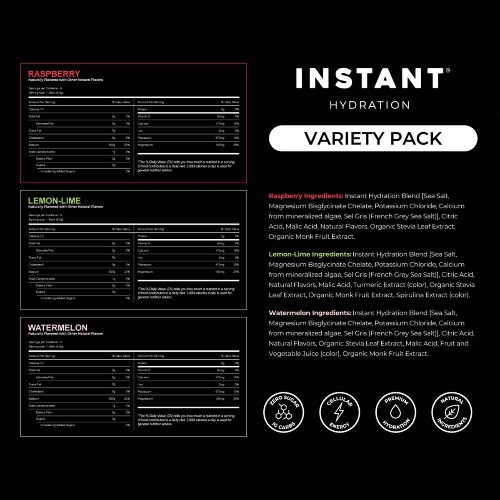 Instant Hydration Variety Pack Electrolyte Drink Mix Sports Drink – 10ct/75.5gms