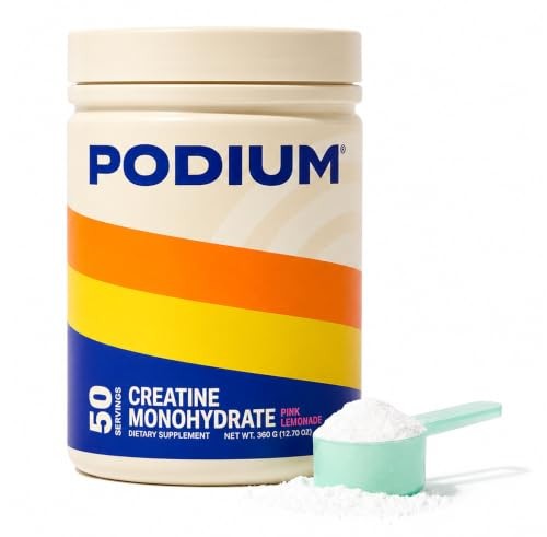 Creatine Monohydrate Powder 50 Servings Strawberry Athletic