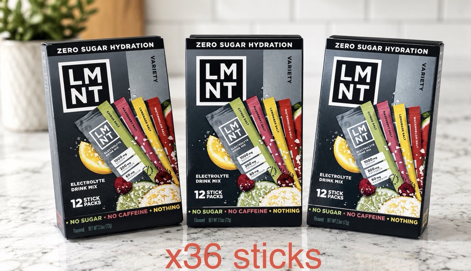 LMNT Electrolyte Drink Mix 36 Sticks Variety Pack Zero Sugar Keto New Sealed