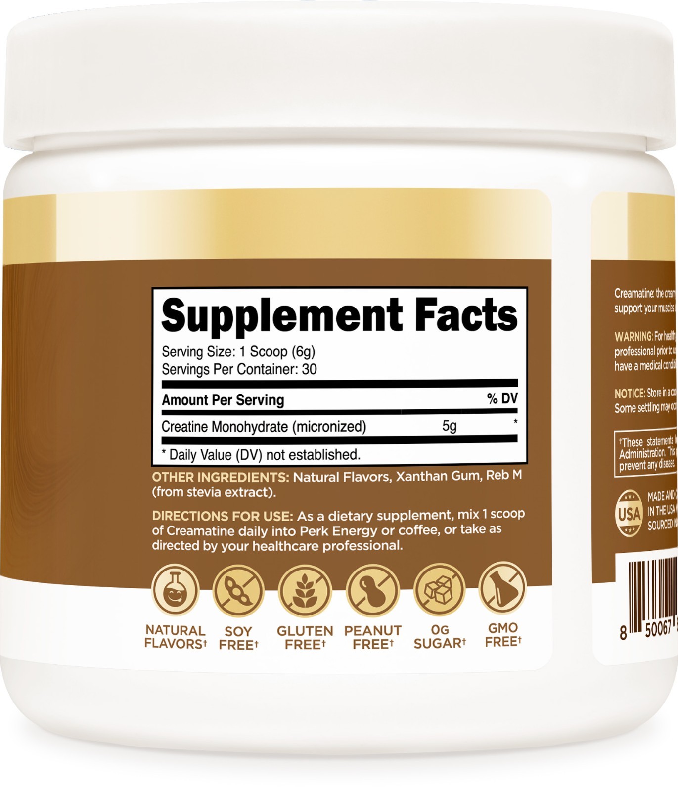 Perk Creamatine (Marshmallow Graham) 30 Servings – Flavored Creatine Monohydrate