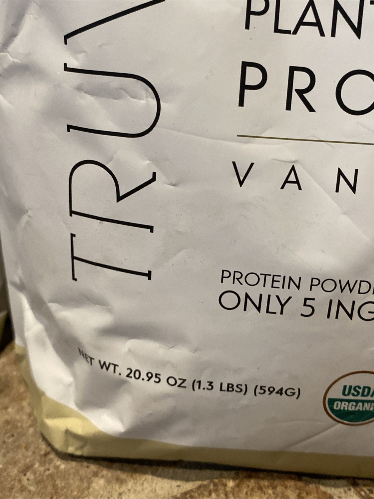 Truvani Certified Organic Plant Based Protein Vanilla 1.3lbs Exp 2/2027 2/2028