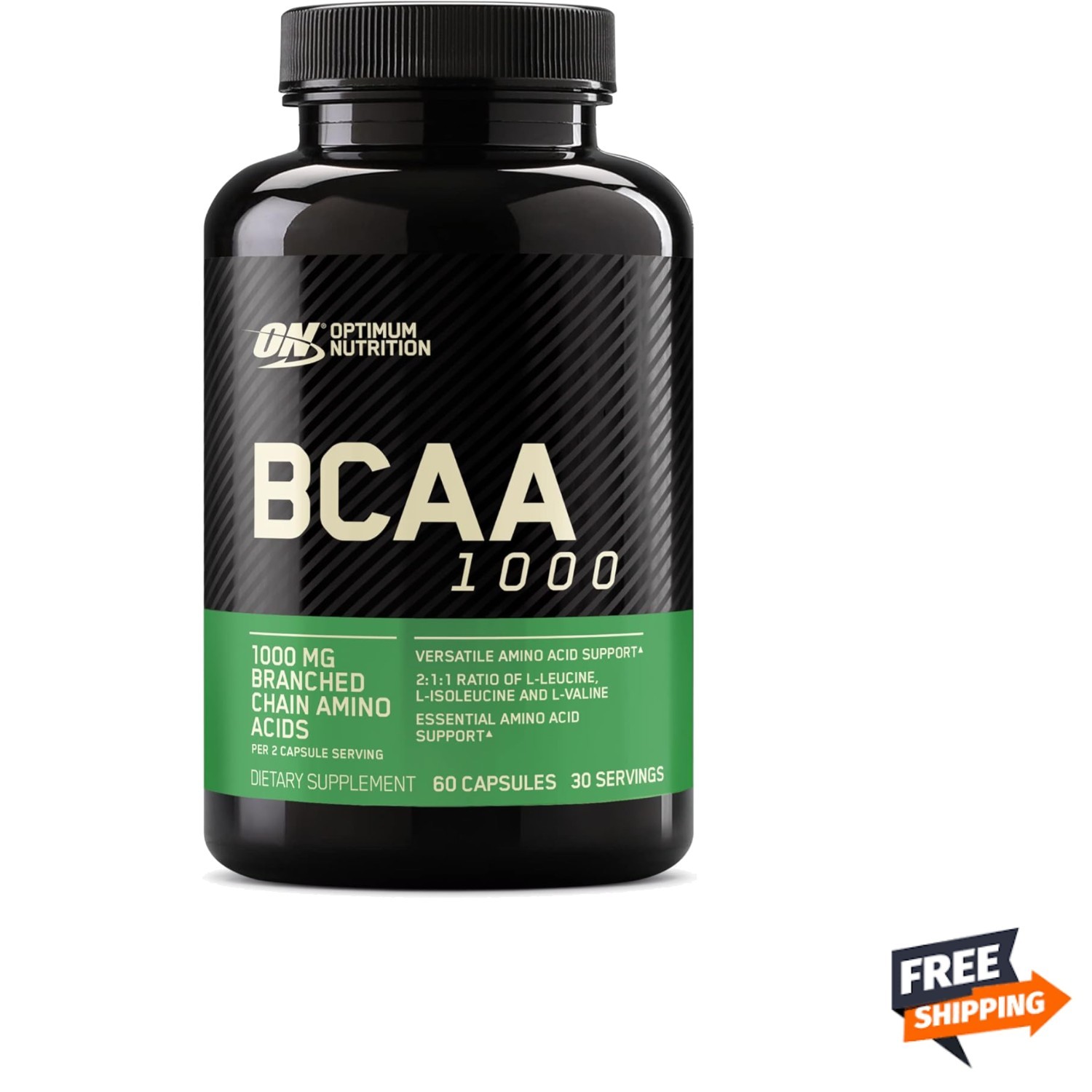 BCAA Capsules Keto Friendly 60 Count Branched Chain Essential Amino Acids