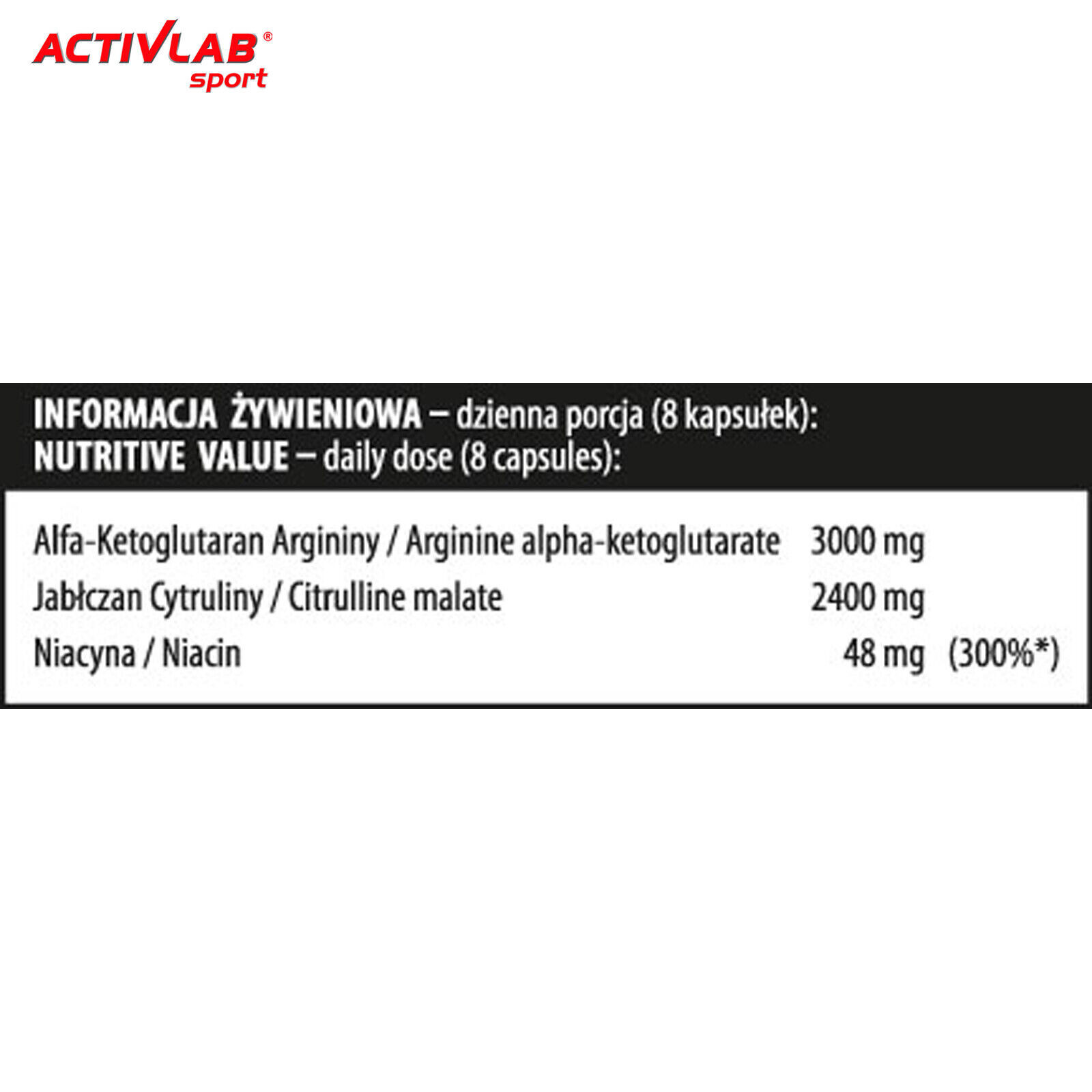 NITRO CAPS 120 Capsules Nitric Oxide Booster Citrulline Malate L-Arginine Niacin