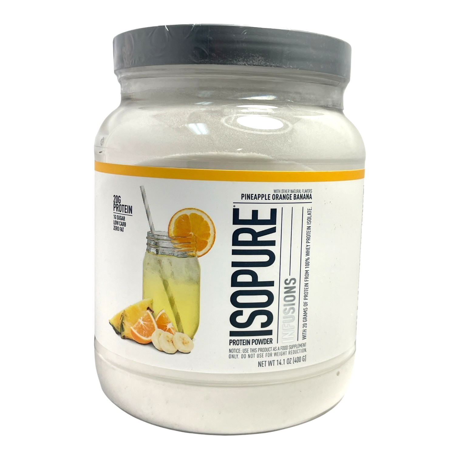 Isopure Protein Powder -Pineapple Orange Banana- 20g Protein 14.1oz./400g New