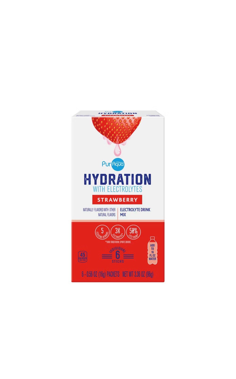 PurAqua Hydration Electrolyte 2 Boxes One Of Each Flavor, Strawberry And Lime