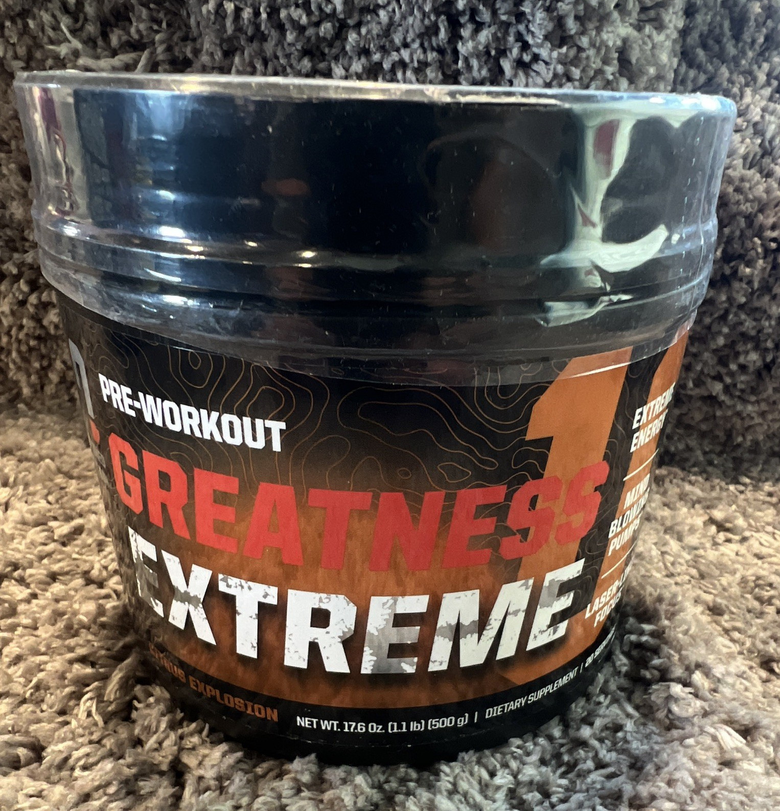 Undefined Nutrition Greatness Extreme Pre-Workout Powder Blood Orange 500g 20sv