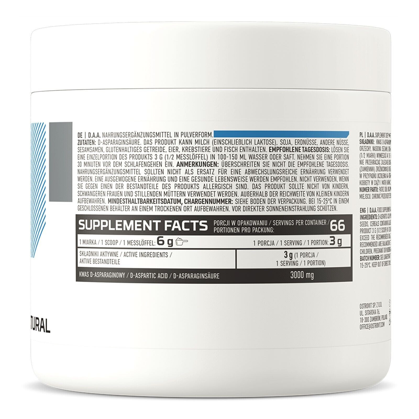 DAA 3000 – 200g – Testosterone production- muscle strength- libido regeneration