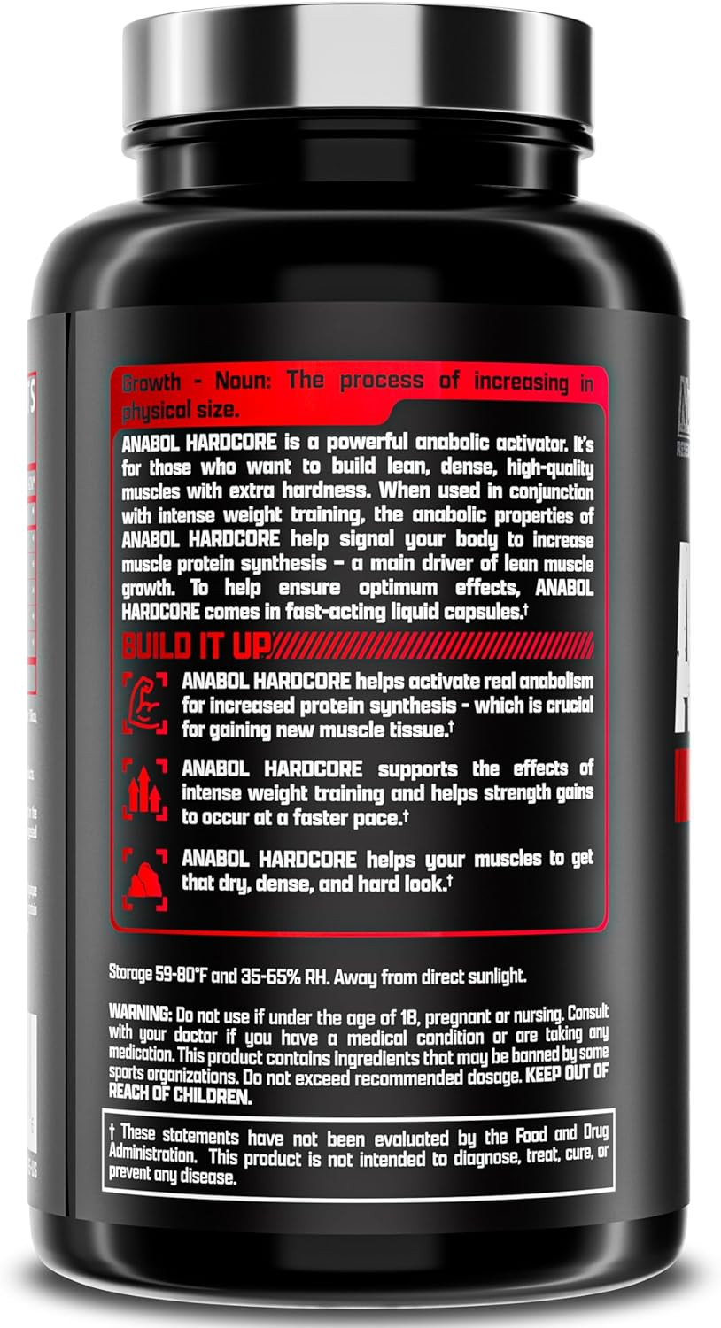 Anabol Hardcore Anabolic Activator, Muscle Builder and Hardening Agent, 60 Pills