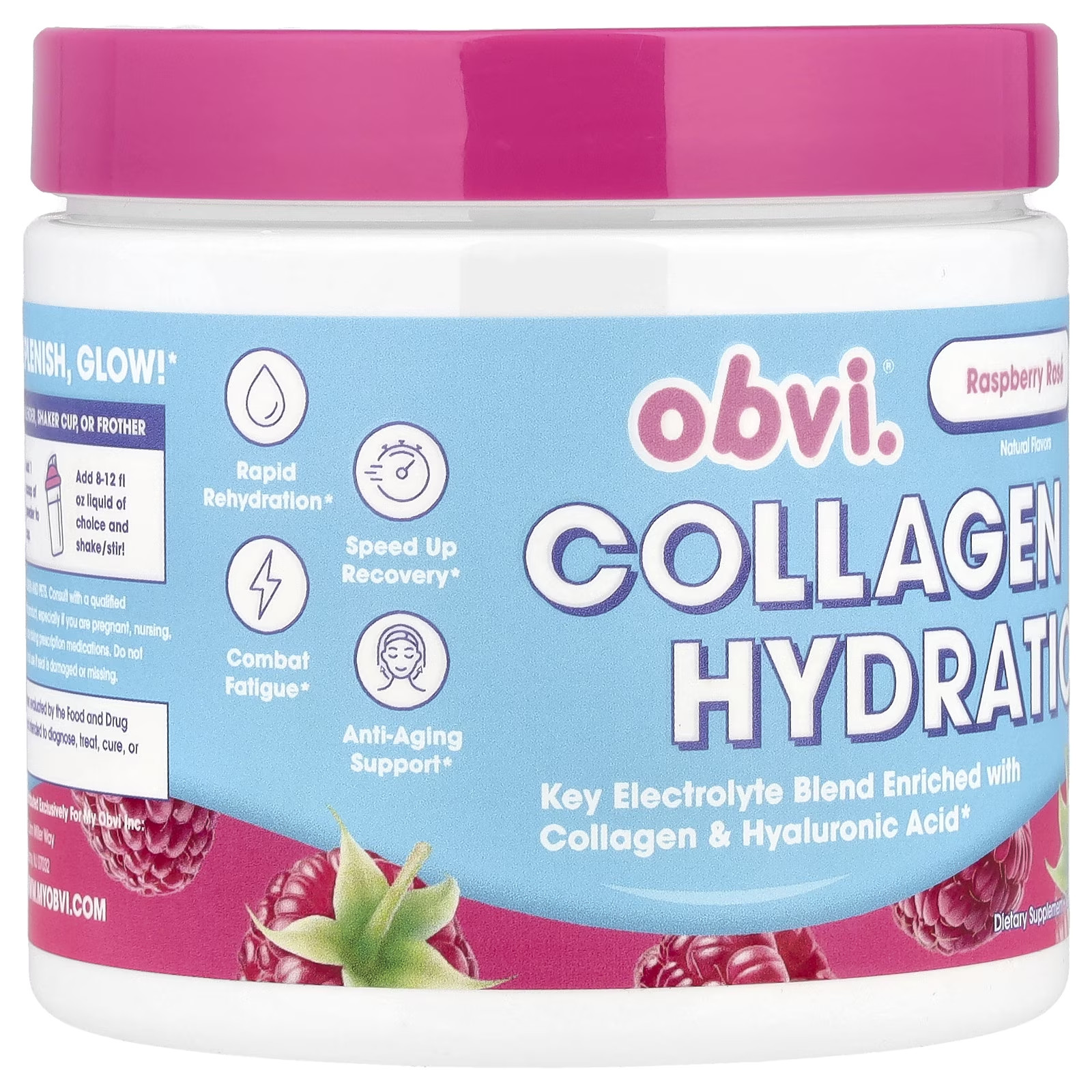 Hydration Powder | Electrolytes with 5 Collagen Types & Hyaluronic Acid | Sugar-