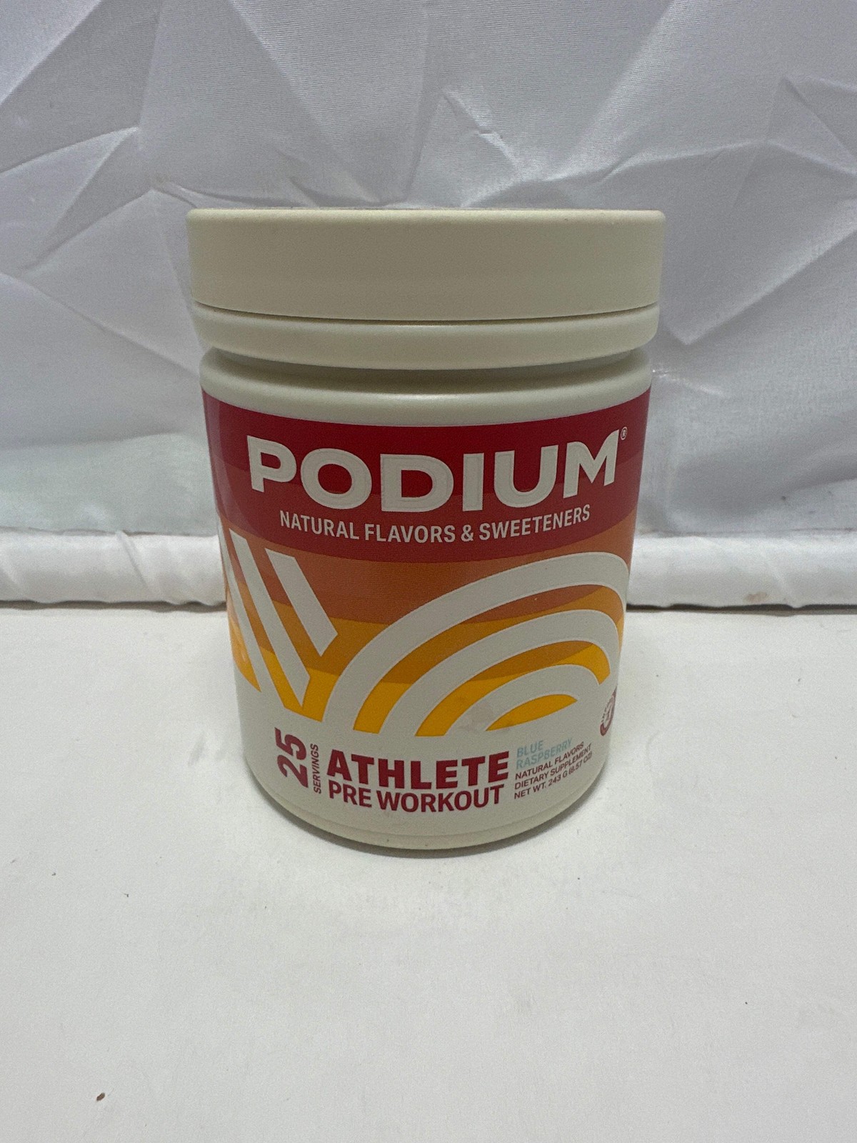 PODIUM Natural Flavors & Sweeteners Athlete Pre Workout Blue Raspberry Exp 03/26