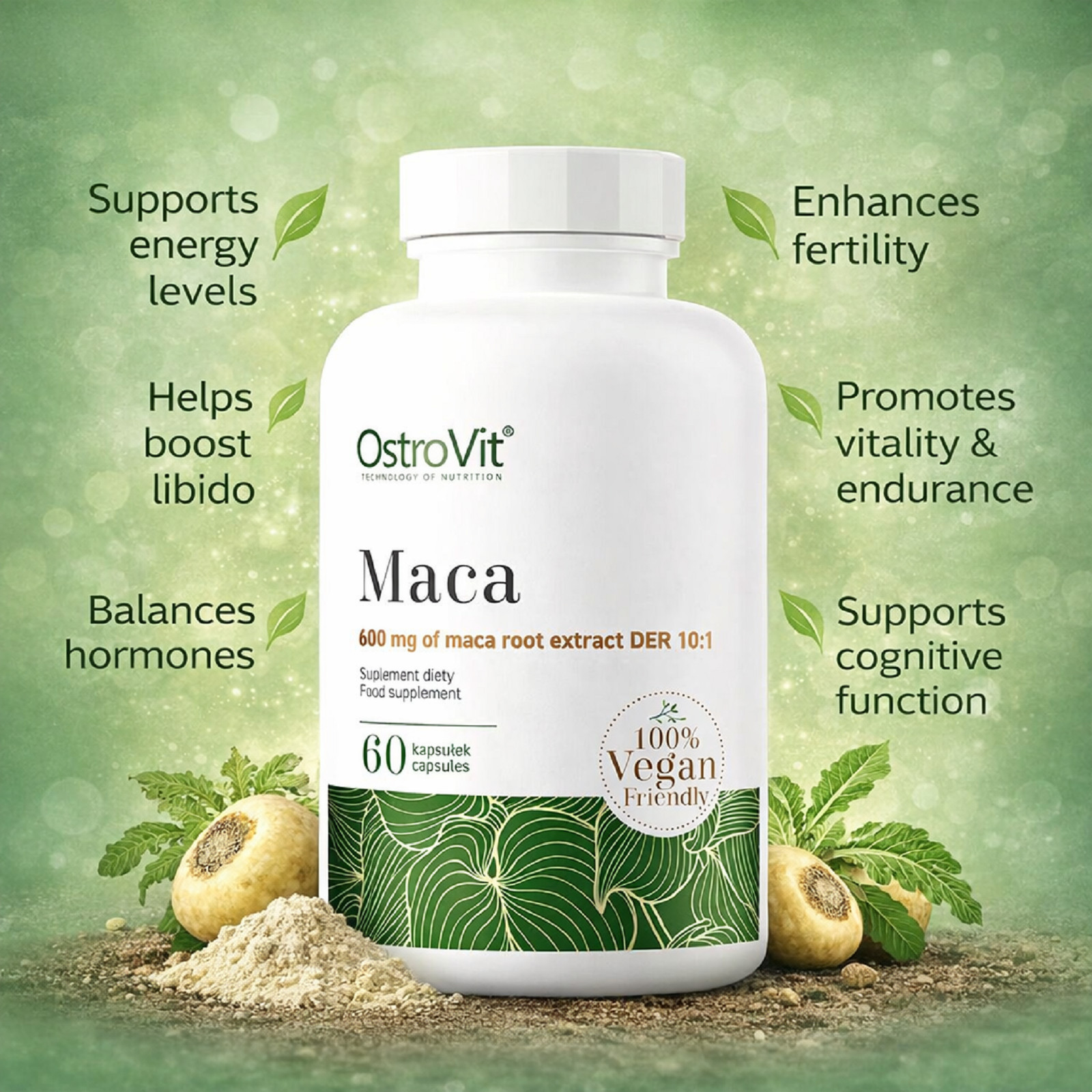 MACA 600mg Improves Energy Mood Immune System Antioxidant Endurance Libido