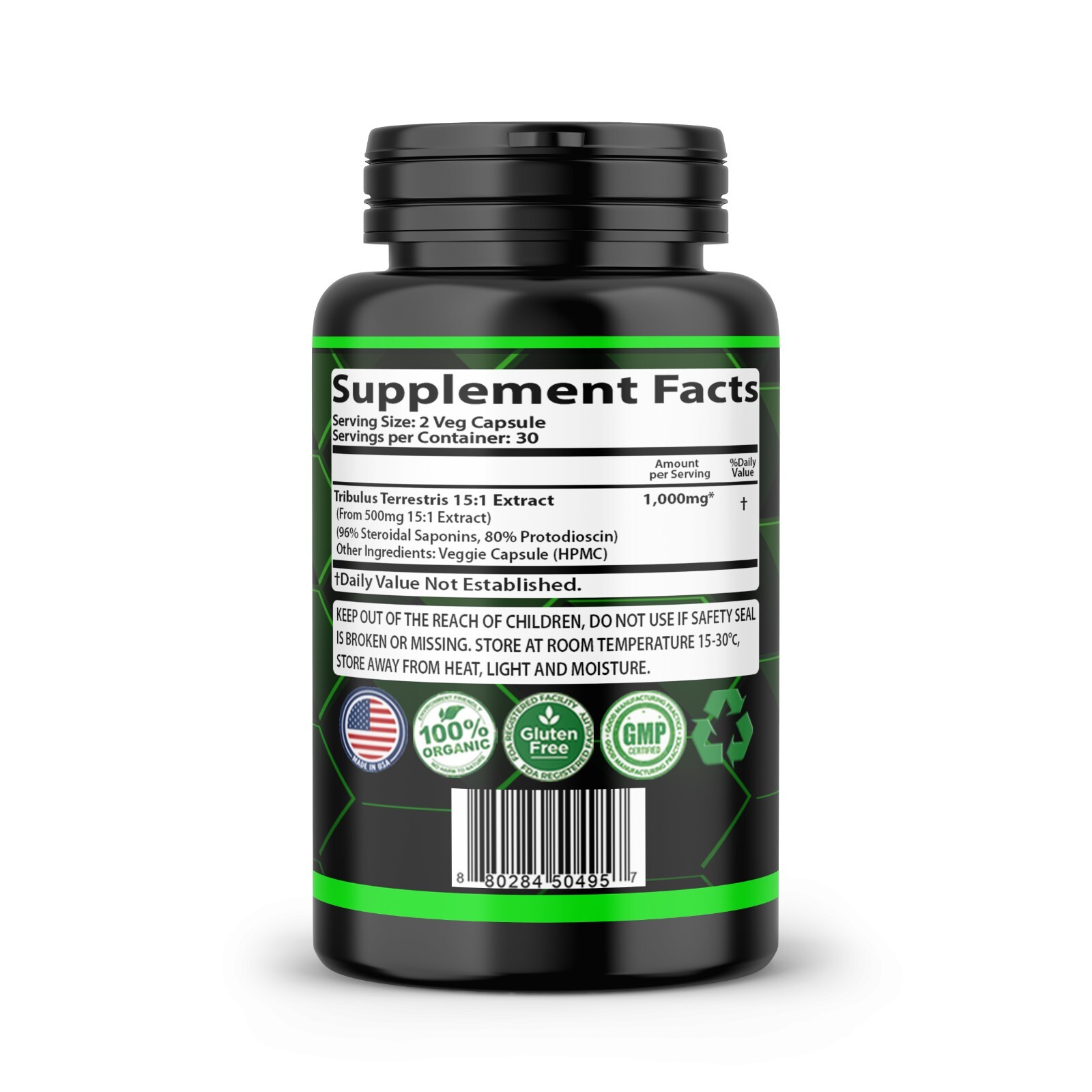 TRIBULUS TERRESTRIS 7500mg EXTRACT 96% SAPONINS WORKOUT SUPPLEMENT