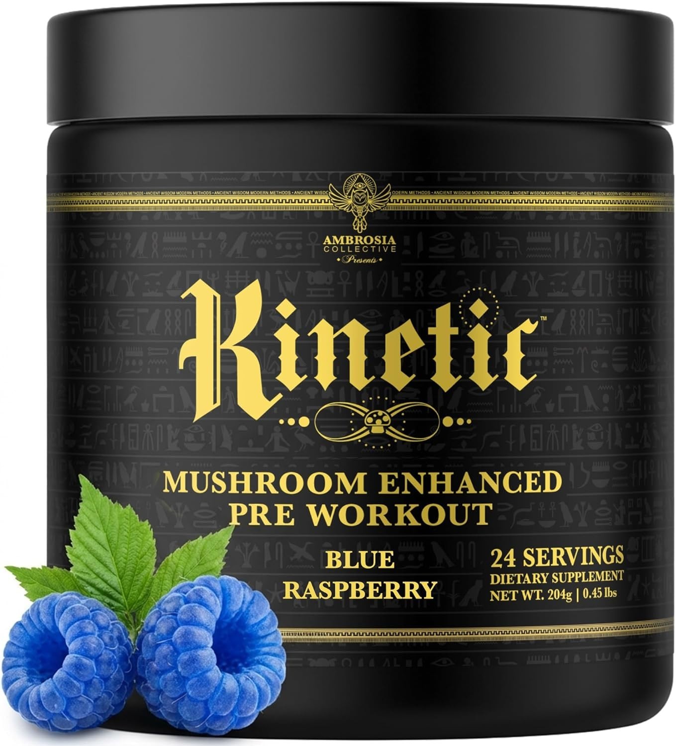 Blue Raspberry Organic Pre Workout with Mushrooms: No Jitters, Enhanced Recovery