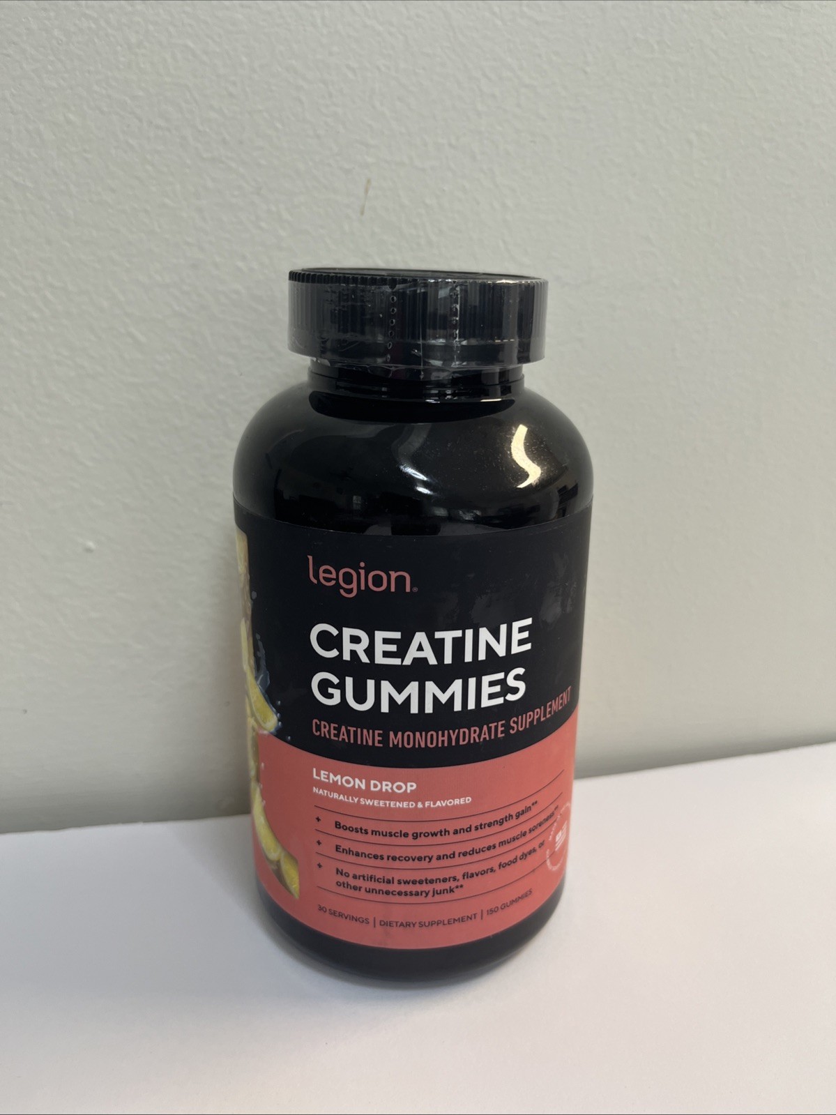 Legion Creatine Monohydrate Gummies Lemon Drop 5000mg 30 Servings Exp 12/2026