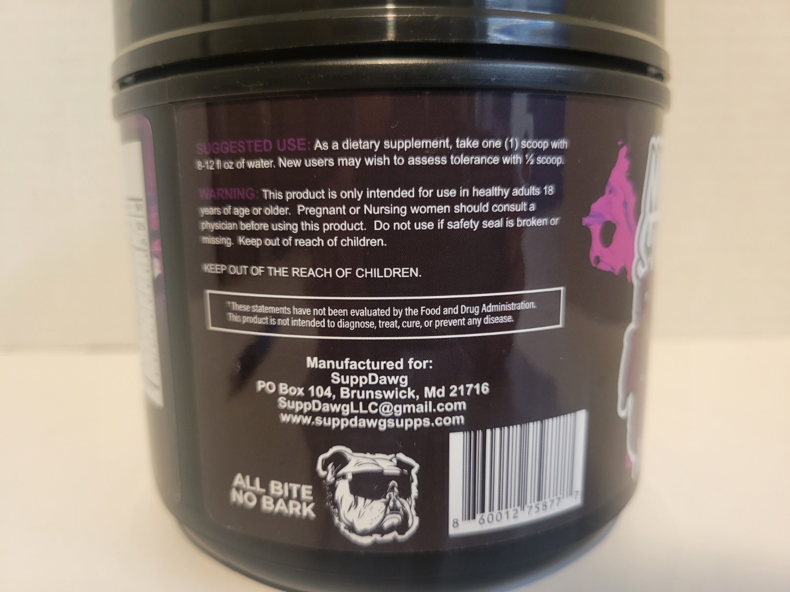 SUPP DAWG Bite Down Blackberry Lemonade Non Stim Pre-workout