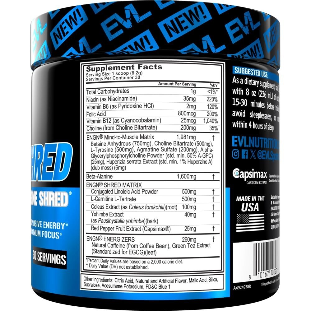 Ultimate Pre Workout Powder – Thermogenic Fat Burn, Energy & Focus Boost – Blue