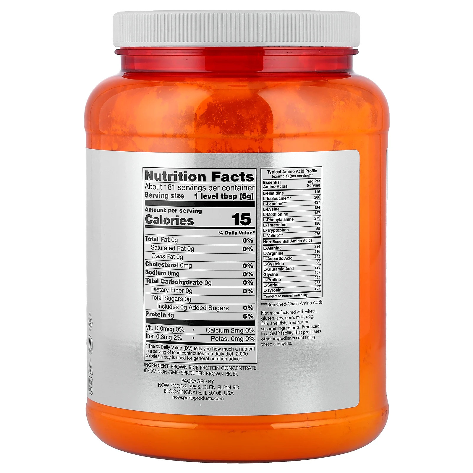 Sports, Sprouted Brown Rice Protein Powder, Pure Unflavored, 2 lbs (907 g)