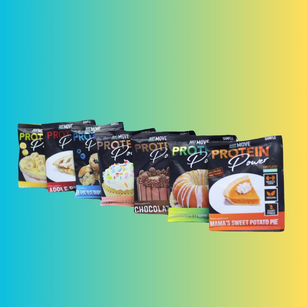 Just Move Protein Sample Pack Bundle – 7 Flavors 1 Ounce (Pack of 1)