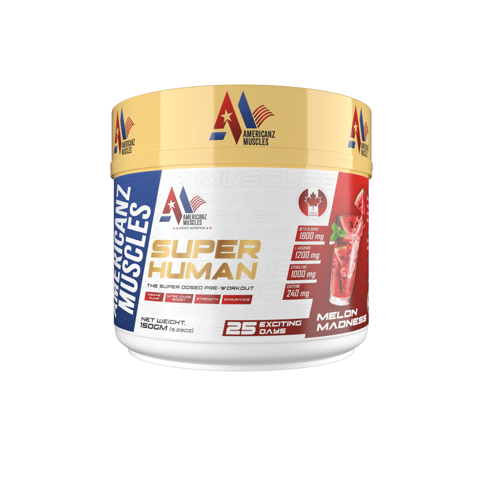 Americanz Muscles Super Human PreWorkout Endless Energy (Melan Madness) 150GM