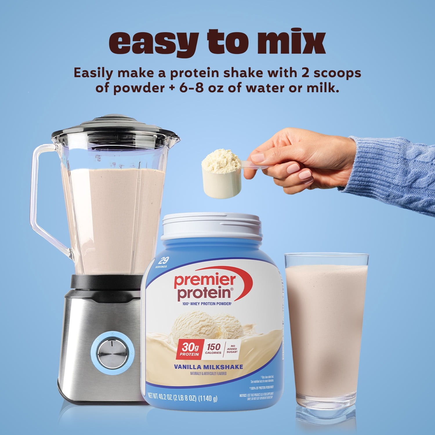 Premier Protein 100% Whey Protein Powder, Vanilla Milkshake, 30g Protein