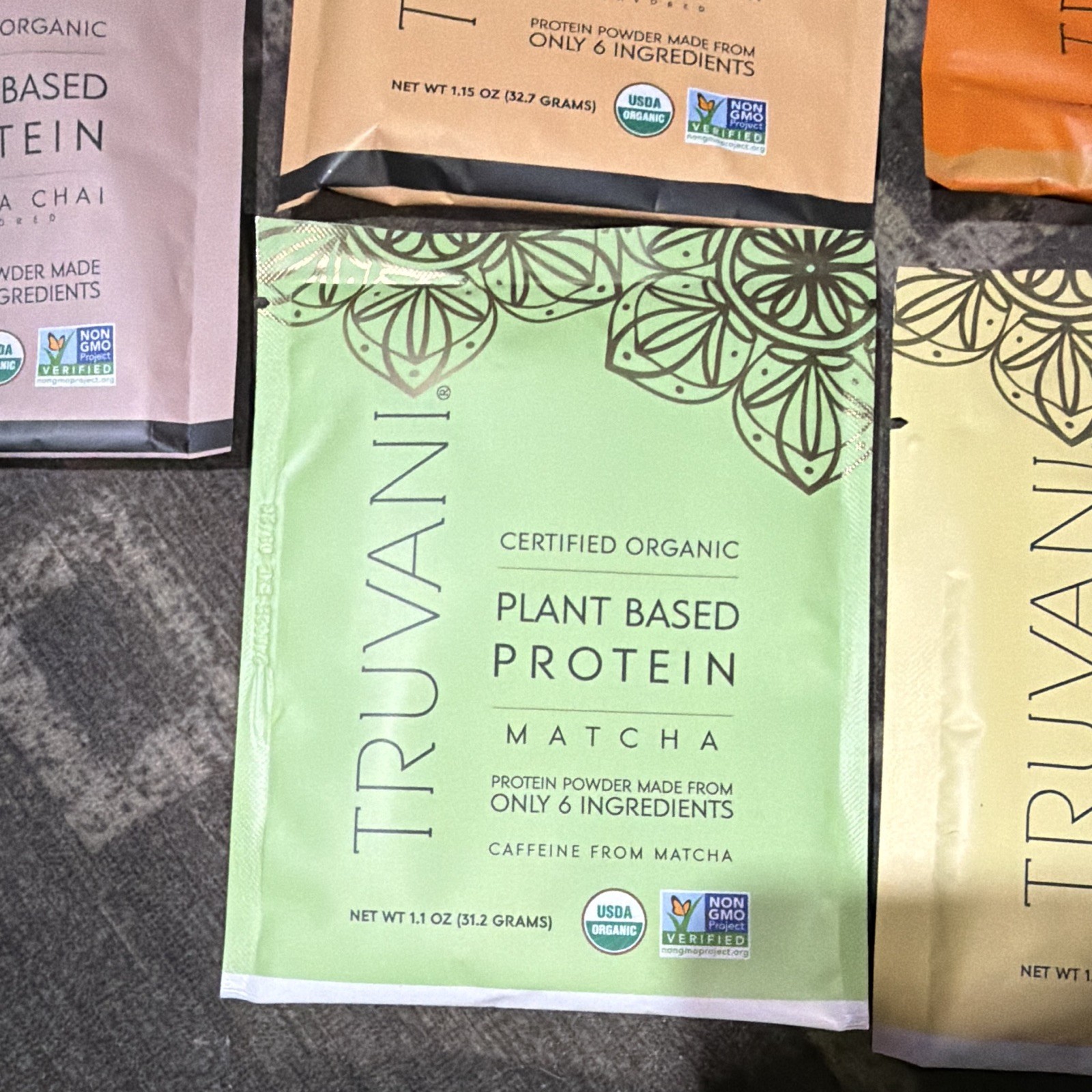 Truvani Organic Non-GMO Plant-Based Protein Powder Variety Sample Pack