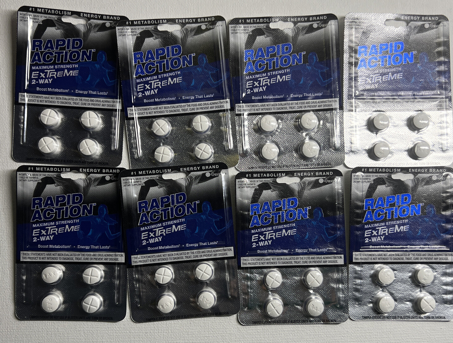Rapid Action Extreme 2 Way Energy Boost 8 Packs (32 pills)