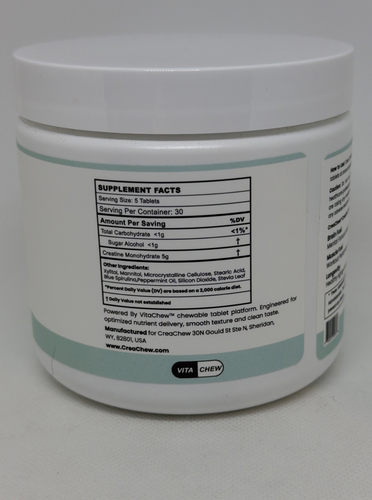 CreaChew Creatine Mints Peppermint 5g Creatine 150 Count Sugar Free