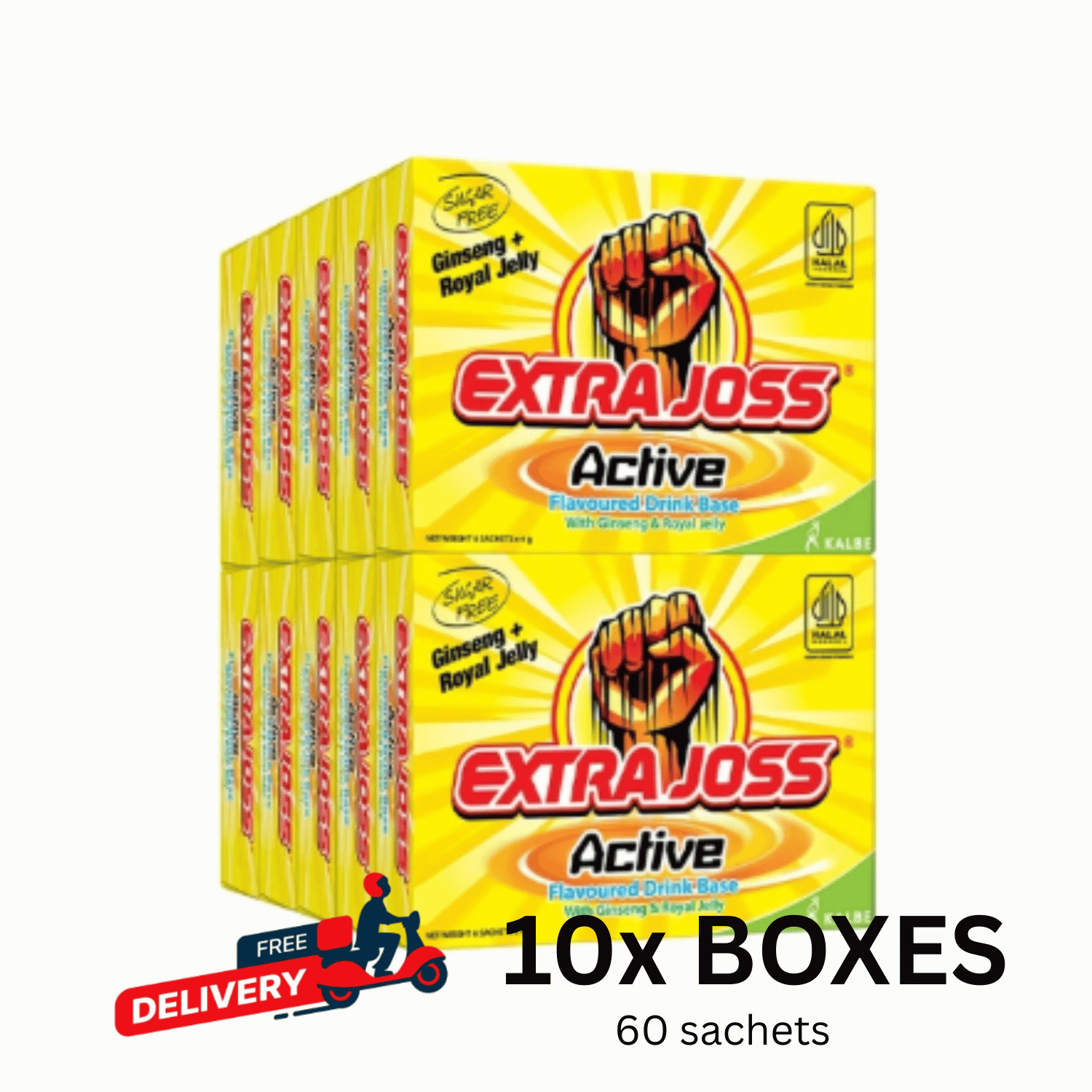 10 Box (60 Sachets) EXTRA JOSS Active Flavour Energy Drink Powder Boost Stamina
