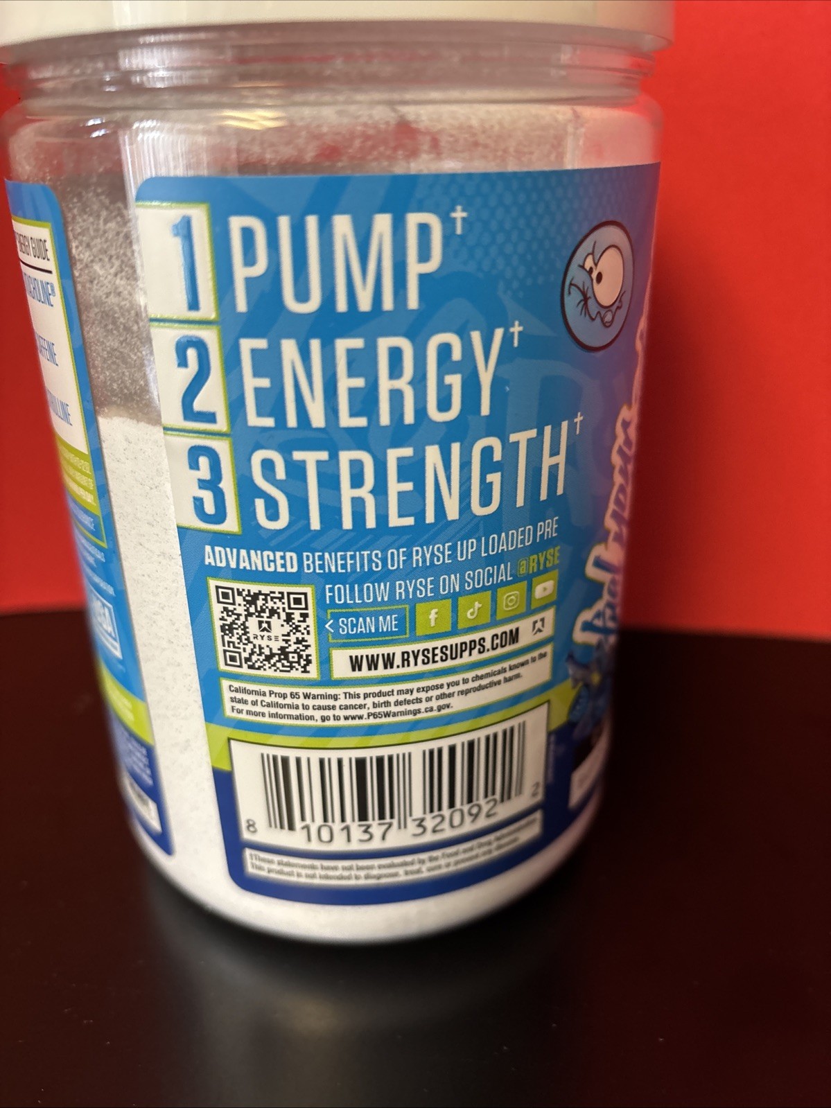 Ryse Loaded Pre Workout Powder – Sour Punch Blue Raz – 16 oz – EXP 7/27