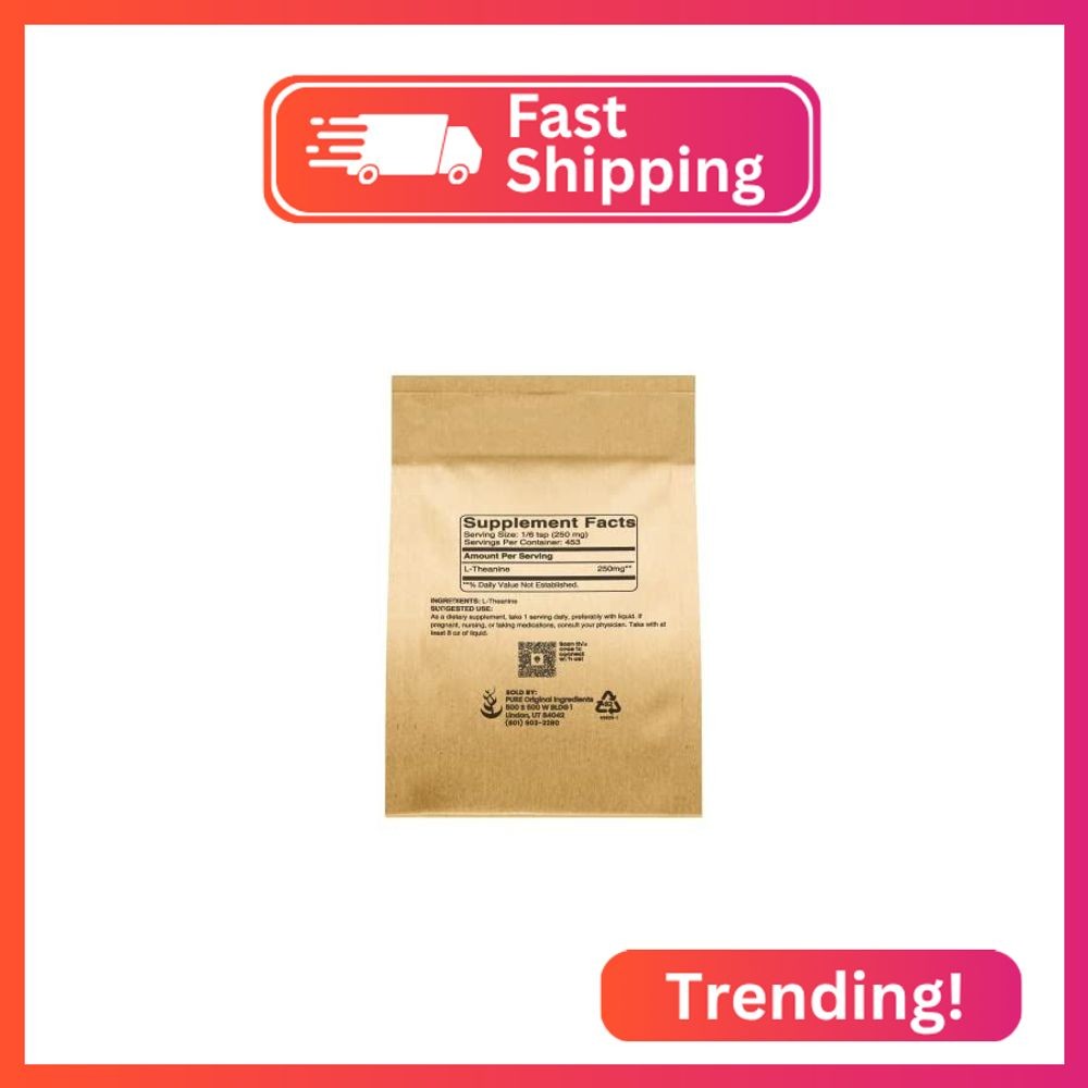 PURE ORIGINAL INGREDIENTS L-Theanine (4 oz) Amino Acid Supplement, No Additives