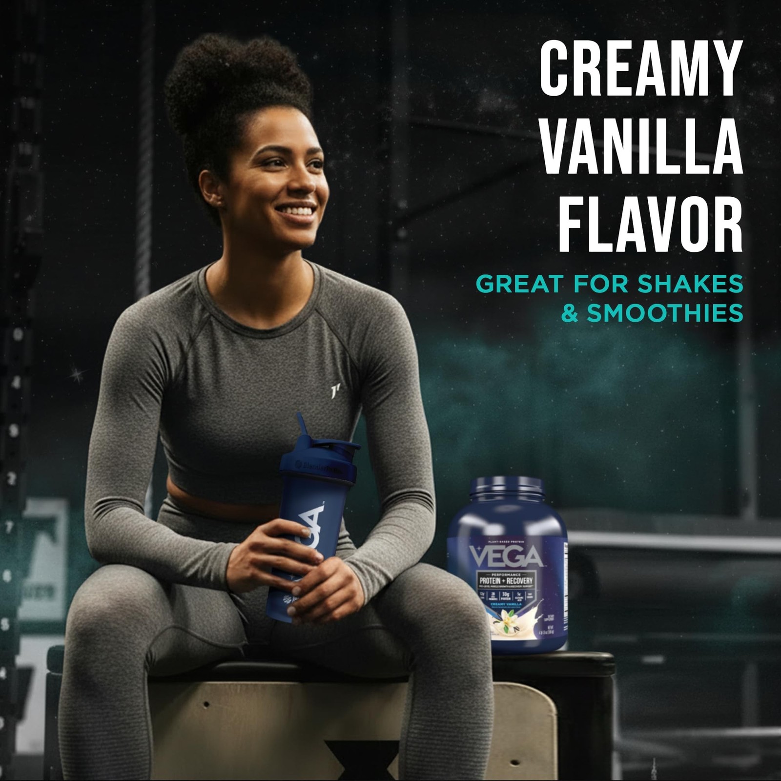 Vega Protein + Recovery, Vanilla – 30g Vegan Protein, Dairy & Gluten Free,